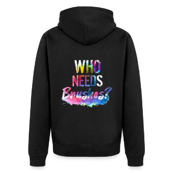 Painter Canvas Liquid Painting Art Paint - Unisex Premium Organic Zip Hoodie - black - Back - Nico (187cm)
