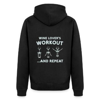 Red Wine Lover Wine Drinker Wine Tester Wine - Unisex Premium Organic Zip Hoodie - black - Back - Nico (187cm)