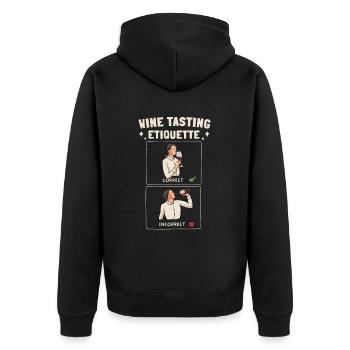 Red Wine Lover Wine Drinker Wine Tester Wine - Unisex Premium Organic Zip Hoodie - black - Back - Nico (187cm)