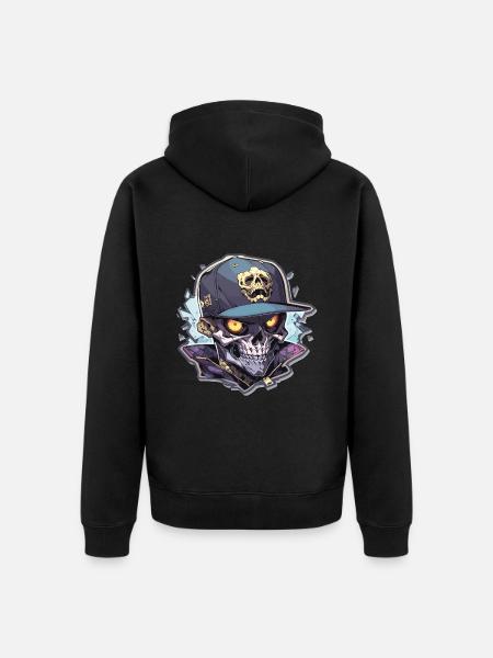 Totenkopf - Unisex Premium Bio Zip Hoodie - Schwarz