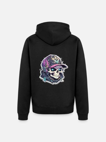 Totenkopf - Unisex Premium Bio Zip Hoodie - Schwarz
