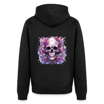 Totenkopf - Unisex Premium Bio Zip Hoodie - Schwarz - Hinten - Nico (187cm)