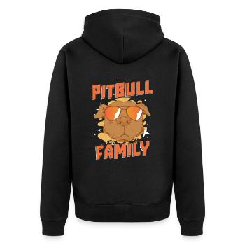 Famille Pitbull Pitbull Ban Famille Pitbull - Veste à capuche bio Premium Unisexe - noir - Dos - Nico (187cm)