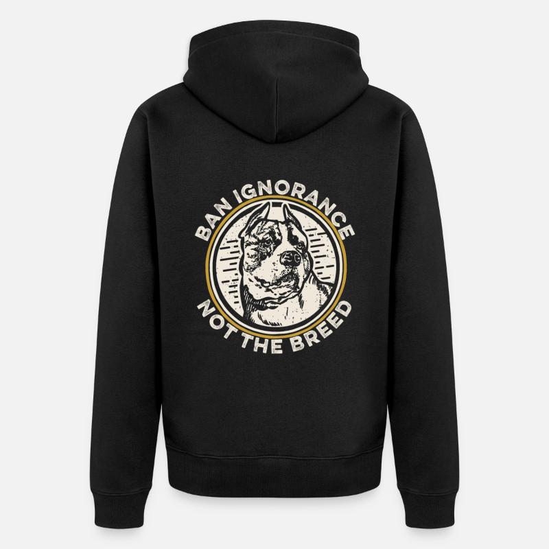 Pitbull Pitbull Verbot - Unisex Premium Bio Zip Hoodie - Schwarz