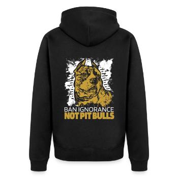 Pitbull Ignorance Pitbull Ban - Veste à capuche bio Premium Unisexe - noir - Dos - Nico (187cm)