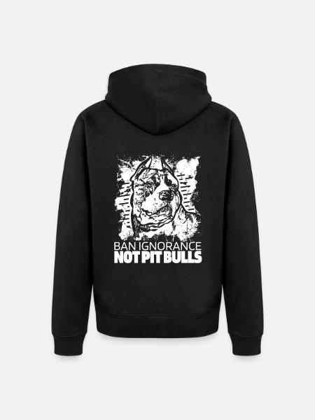 Pitbull Ignoranz Pitbull Verbot - Unisex Premium Bio Zip Hoodie - Schwarz