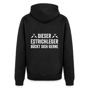 Estrich Legen Für Estrichleger Estrichbauer Handwe - Unisex Premium Bio Zip Hoodie - Schwarz - Hinten - Nico (187cm)