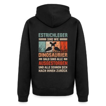 Estrich Legen Für Estrichleger Estrichbauer Handwe - Unisex Premium Bio Zip Hoodie - Schwarz - Hinten - Nico (187cm)