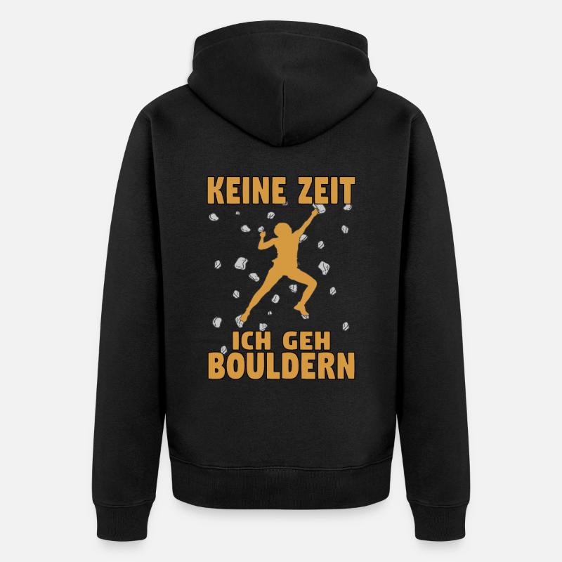 Boulder Bouldern Klettern Boulderer Bouldering - Unisex Premium Bio Zip Hoodie - Schwarz