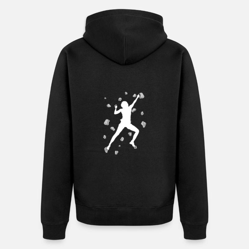 Bouldern Boulder Klettern Boulderer Bouldering - Unisex Premium Bio Zip Hoodie - Schwarz