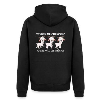 Cadeau agriculteur éleveur de chèvres - Veste à capuche bio Premium Unisexe - noir - Dos - Nico (187cm)