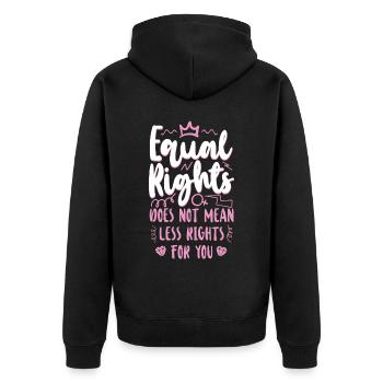 Feminist Equal Rights For Others - Unisex Premium Bio Zip Hoodie - Schwarz - Hinten - Nico (187cm)