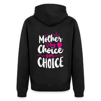 Feminist Mother By Choice For - Unisex Premium Bio Zip Hoodie - Schwarz - Hinten - Nico (187cm)