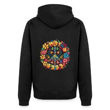 Flower Power Hippie Anniversaire - Mai 1999 - Veste à capuche bio Premium Unisexe - noir - Dos - Nico (187cm)