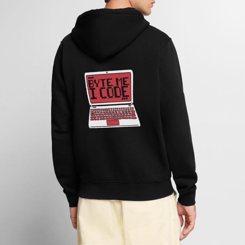 Byte Me I Code Developer Softwareentwickler Unisex Premium Bio Zip Hoodie