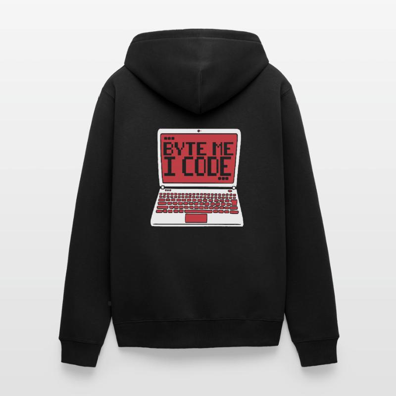 Byte Me I Code Developer Softwareentwickler Unisex Premium Bio Zip Hoodie