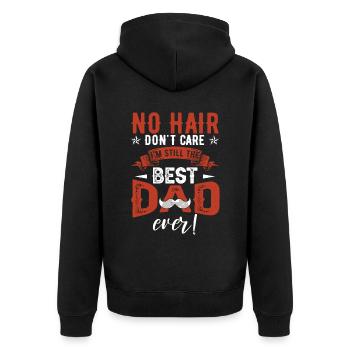 Bester Vater aller Zeiten Vatertag - Unisex Premium Bio Zip Hoodie - Schwarz - Hinten - Nico (187cm)