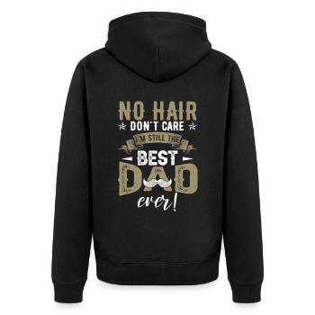 Bester Vater aller Zeiten - Unisex Premium Bio Zip Hoodie - Schwarz - Hinten - Nico (187cm)