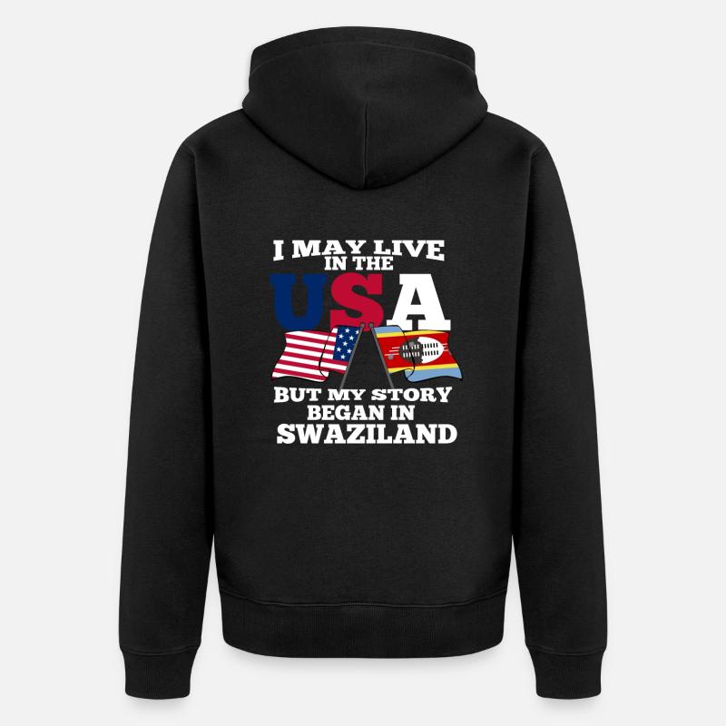 Swaziland - Veste à capuche bio Premium Unisexe - noir