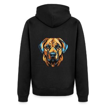 Kangal Hund Portrait - Unisex Premium Bio Zip Hoodie - Schwarz - Hinten - Nico (187cm)