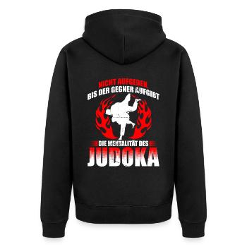 Judo Für Judoka Judo Kämpfer Judo Trainer Judo - Unisex Premium Bio Zip Hoodie - Schwarz - Hinten - Nico (187cm)