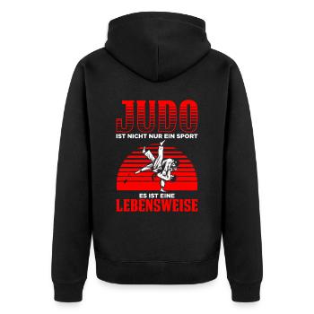 Judo Für Judoka Judo Kämpfer Judo Trainer Judo - Unisex Premium Bio Zip Hoodie - Schwarz - Hinten - Nico (187cm)
