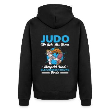 Judo Für Judoka Judo Kämpfer Judo Trainer Judo - Unisex Premium Bio Zip Hoodie - Schwarz - Hinten - Nico (187cm)