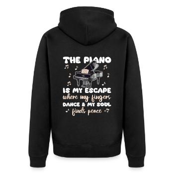 Le piano est mon évasion où mes doigts dansent trouvent - Veste à capuche bio Premium Unisexe - noir - Dos - Nico (187cm)