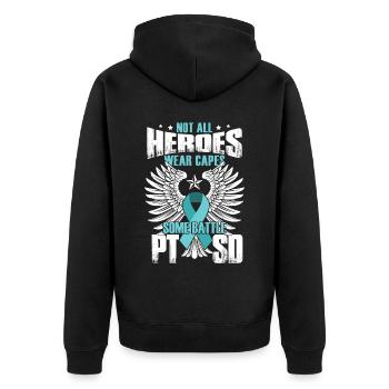 Héros du SSPT - Veste à capuche bio Premium Unisexe - noir - Dos - Nico (187cm)