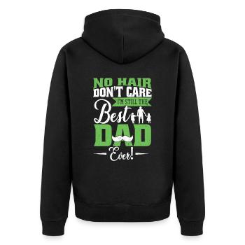 Bester Vater aller Zeiten - Unisex Premium Bio Zip Hoodie - Schwarz - Hinten - Nico (187cm)