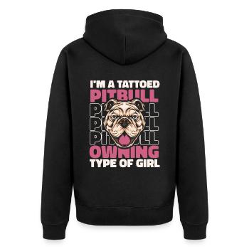 Pitbull Girl Pitbull Ban - Veste à capuche bio Premium Unisexe - noir - Dos - Nico (187cm)