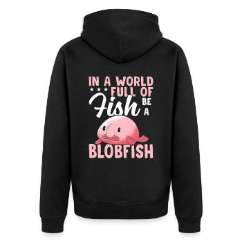 Soyez toujours un propriétaire de Blobfish qui - Veste à capuche bio Premium Unisexe - noir - Dos - Nico (187cm)