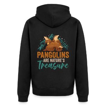 Pangolins Trésor de la nature - Veste à capuche bio Premium Unisexe - noir - Dos - Nico (187cm)