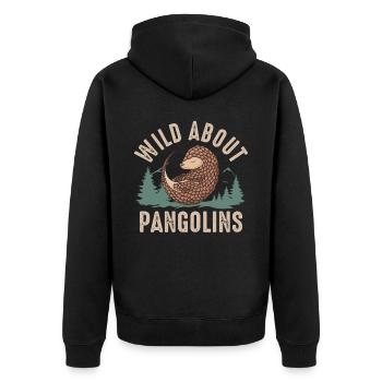 Wild About Pangolins Owner Pangolin Lover - Unisex Premium Organic Zip Hoodie - black - Back - Nico (187cm)