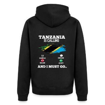 Tanzanie - Veste à capuche bio Premium Unisexe - noir - Dos - Nico (187cm)