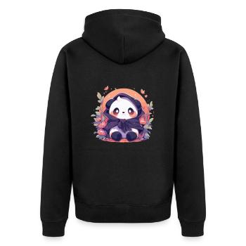 Panda Pandas Panda Ours Bébés Pandas Animaux - Veste à capuche bio Premium Unisexe - noir - Dos - Nico (187cm)
