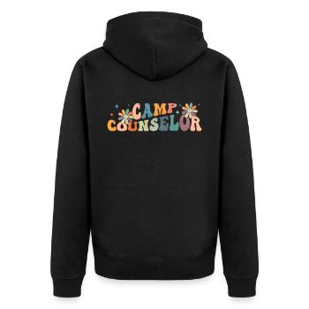 Groovy Camp Counselor Directeur Camping Camper - Veste à capuche bio Premium Unisexe - noir - Dos - Nico (187cm)