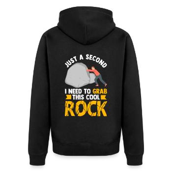 Lustige Gesteinsjagd Mineral Geologe - Unisex Premium Bio Zip Hoodie - Schwarz - Hinten - Nico (187cm)