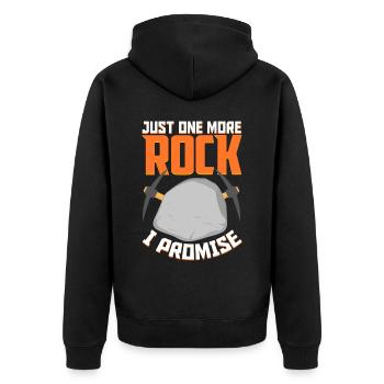 Lustige Gesteinsjagd Mineral Geologe - Unisex Premium Bio Zip Hoodie - Schwarz - Hinten - Nico (187cm)