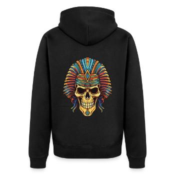 Crâne de pharaon - Veste à capuche bio Premium Unisexe - noir - Dos - Nico (187cm)