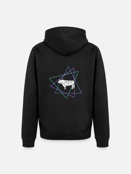 Cow - Unisex Premium Organic Zip Hoodie - black