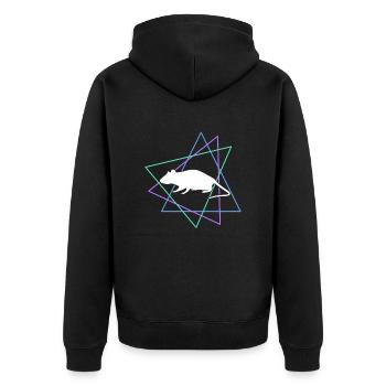 Maus - Unisex Premium Bio Zip Hoodie - Schwarz - Hinten - Nico (187cm)
