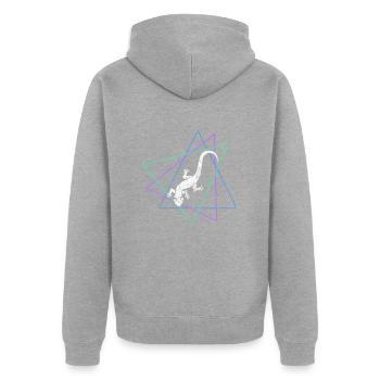 Lézard - Veste à capuche bio Premium Unisexe - gris chiné - Dos - Nico (187cm)