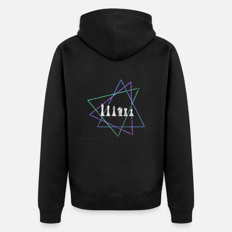 Échecs - Veste à capuche bio Premium Unisexe - noir