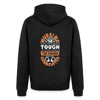 Caring for inmates - Caregiver in the prison system - Unisex Premium Organic Zip Hoodie - black - Back - Nico (187cm)