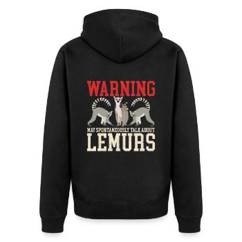 Lémurien Lémuriens à queue annelée Lémuriens à queue annelée Cadeau - Veste à capuche bio Premium Unisexe - noir - Dos - Nico (187cm)
