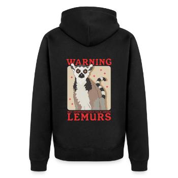 Lemur Ring-tailed lemur ringtail lemurs gift - Unisex Premium Organic Zip Hoodie - black - Back - Nico (187cm)