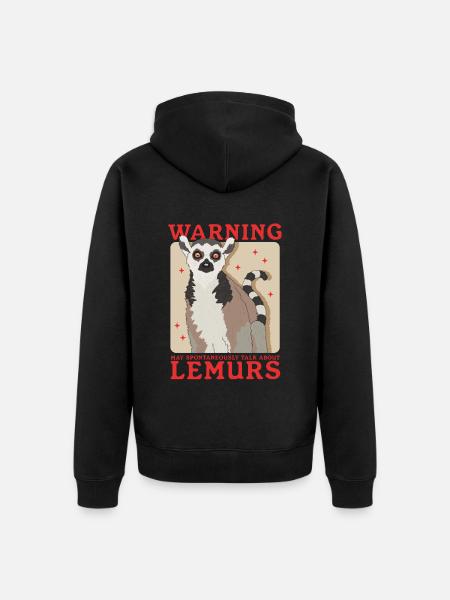 Lémurien à queue annelée cadeau - Veste à capuche bio Premium Unisexe - noir