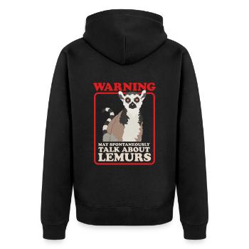 Lémurien à queue annelée lémuriens cadeau - Veste à capuche bio Premium Unisexe - noir - Dos - Nico (187cm)
