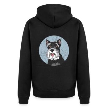 Schnauzer miniature propriétaire Schnauzer chiens cadeau - Veste à capuche bio Premium Unisexe - noir - Dos - Nico (187cm)